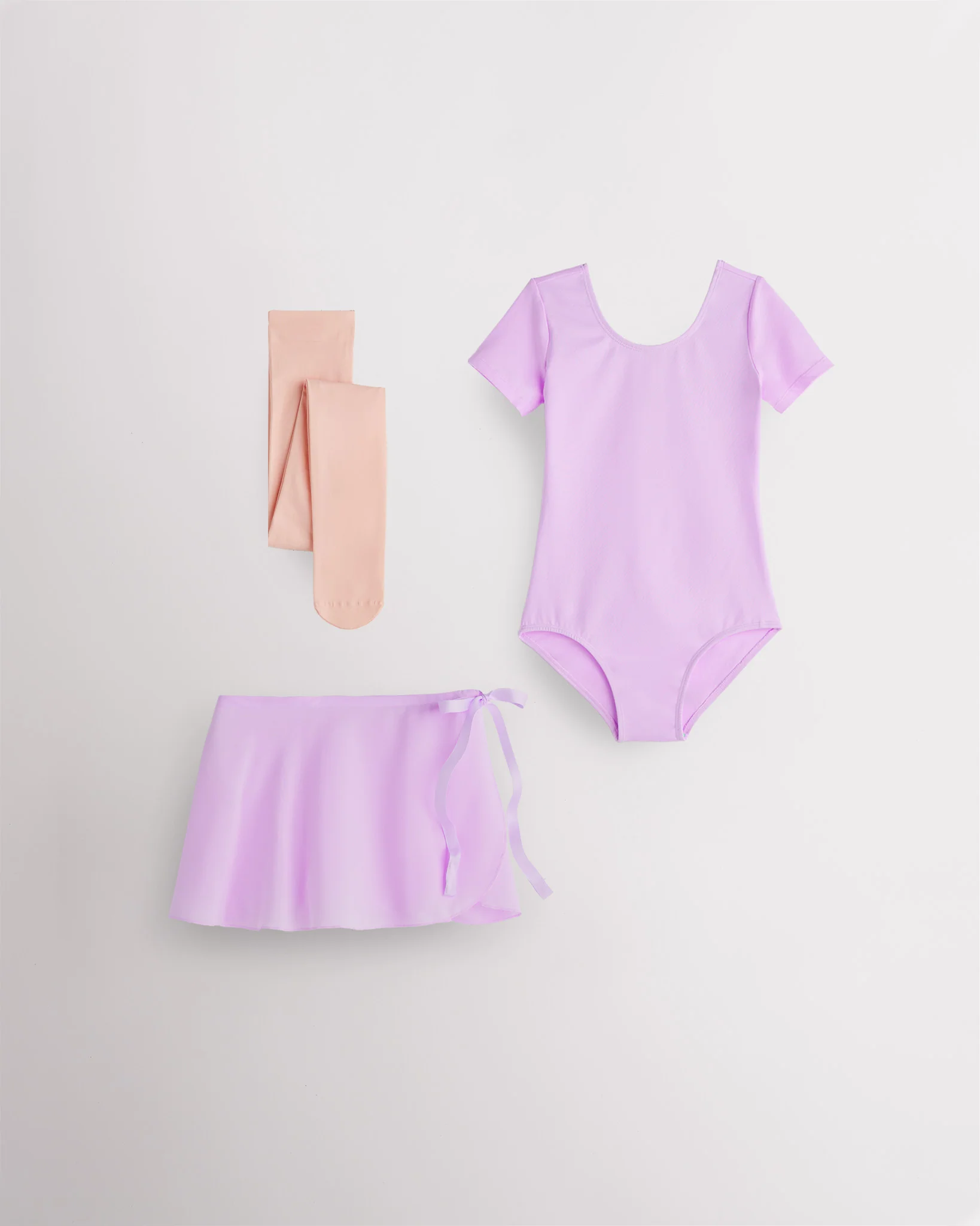Girls Ballet Leotard Starter Kit (Short Sleeves Leotard & Tie Skirt & Tights)