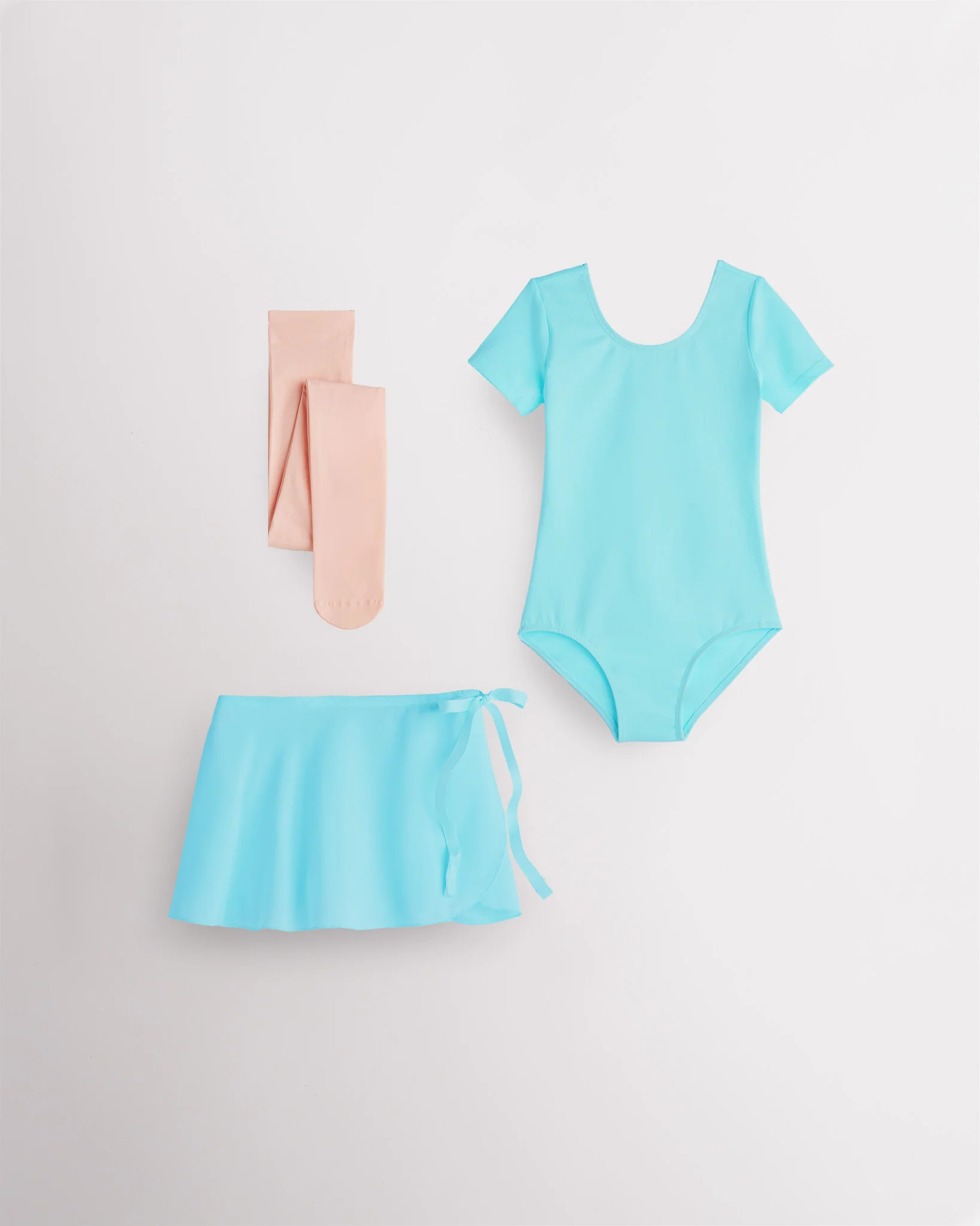 Girls Ballet Leotard Starter Kit (Short Sleeves Leotard & Tie Skirt & Tights)