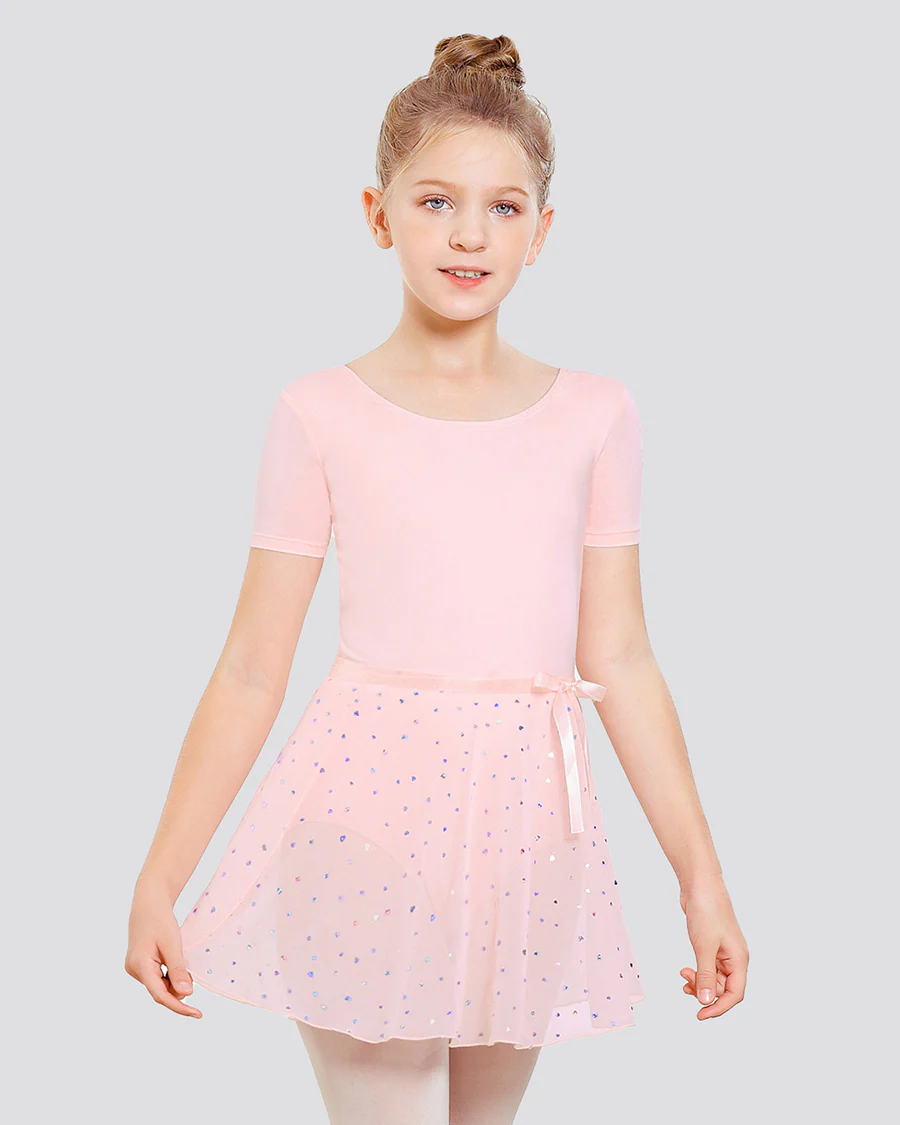 Girls Ballet Leotard Starter Kit (Short Sleeves Leotard & Tie Skirt & Tights) - Image 2