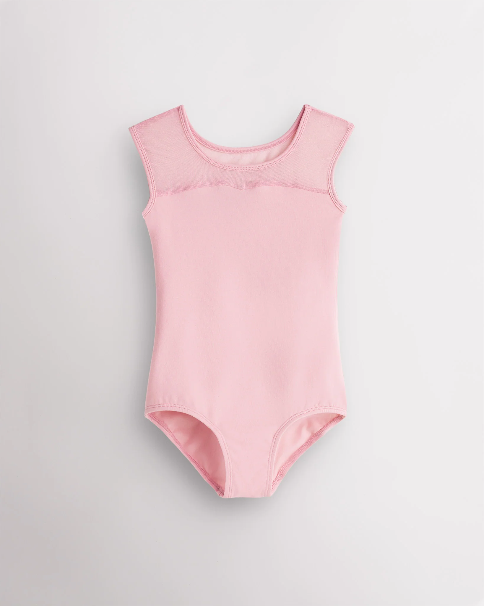 Girls Sweetheart Mesh Inserted Tank Cotton Leotard