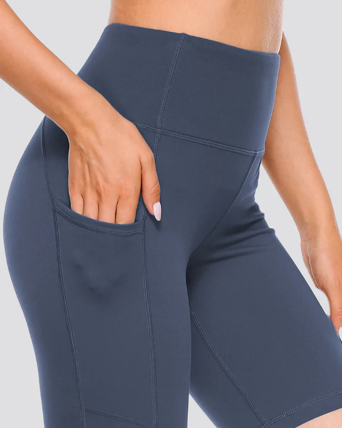Essential High Waisted Yoga Shorts 8"