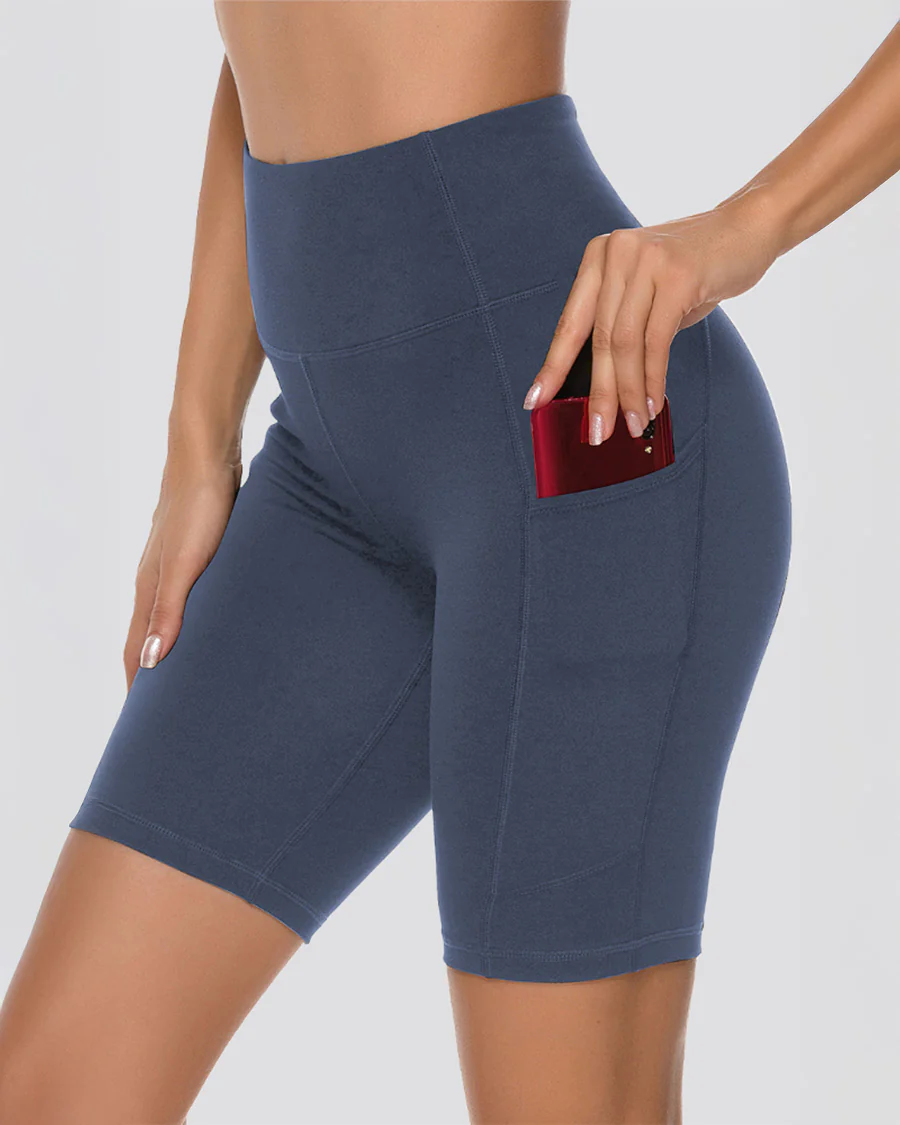 Essential High Waisted Yoga Shorts 8" - Image 3