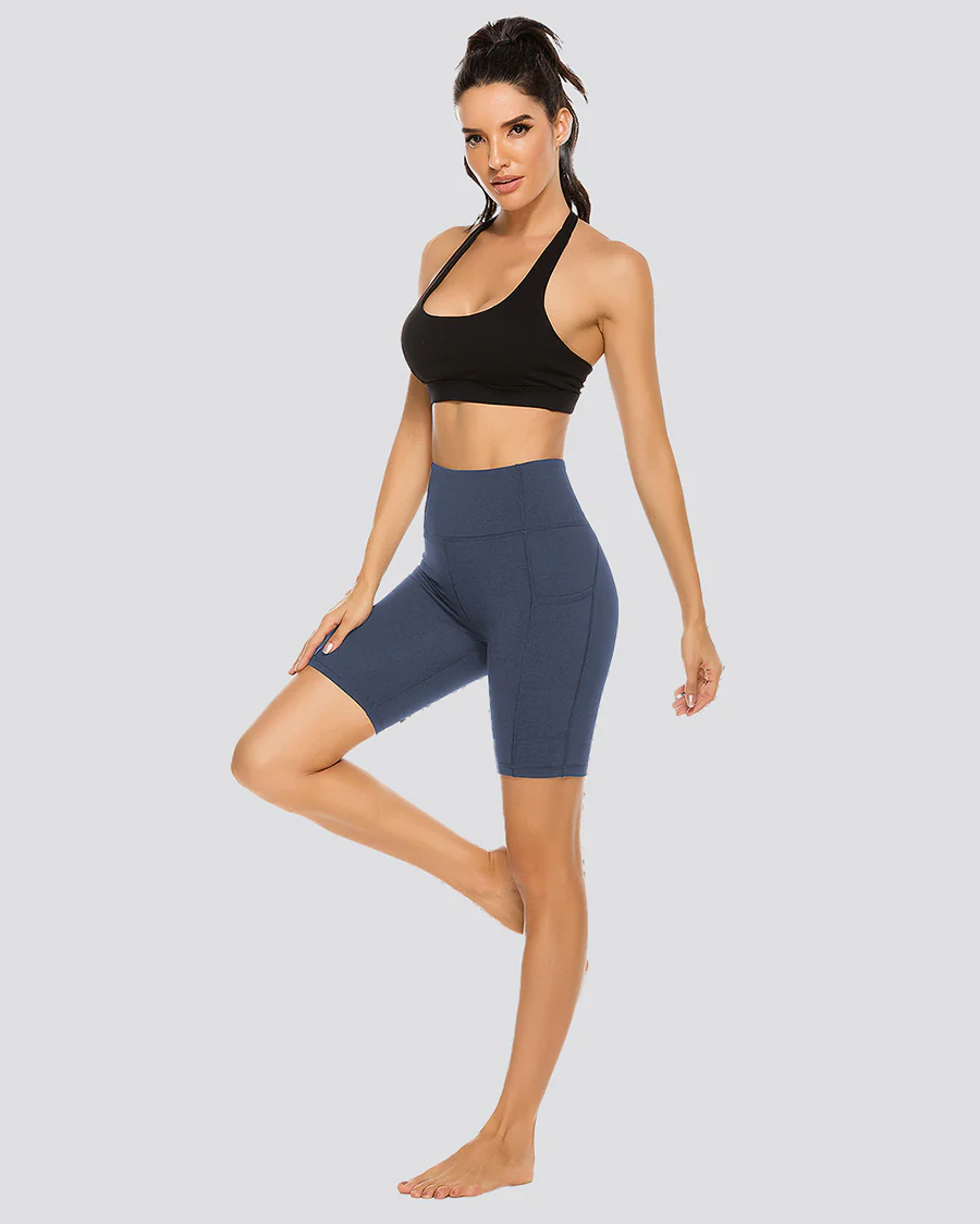 Essential High Waisted Yoga Shorts 8" - Image 4