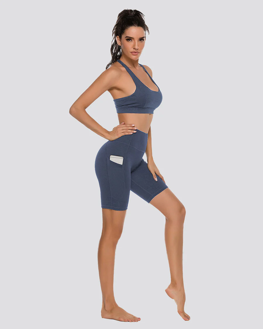 Essential High Waisted Yoga Shorts 8" - Image 5