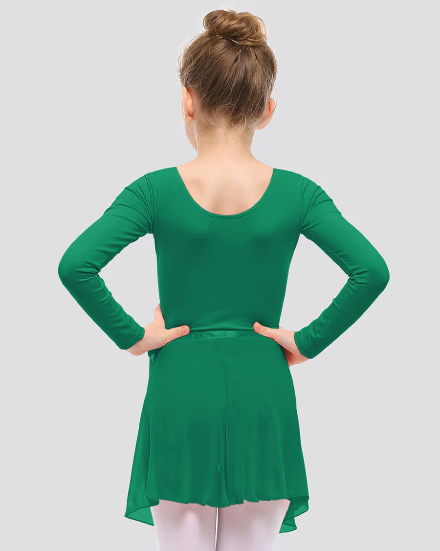 Girls Ballet Leotard Starter Kit (Long Sleeves Leotard & Tie Chiffon Skirt & Tights) - Image 2