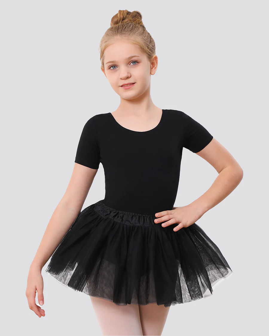 Girls Ballet Leotard Starter Kit (Short Sleeves Leotard & Tulle Skirt & Tights) - Image 2