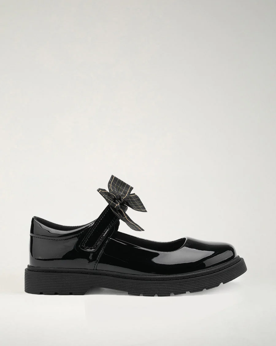 Girls Black Mary Janes with Detachable Bows