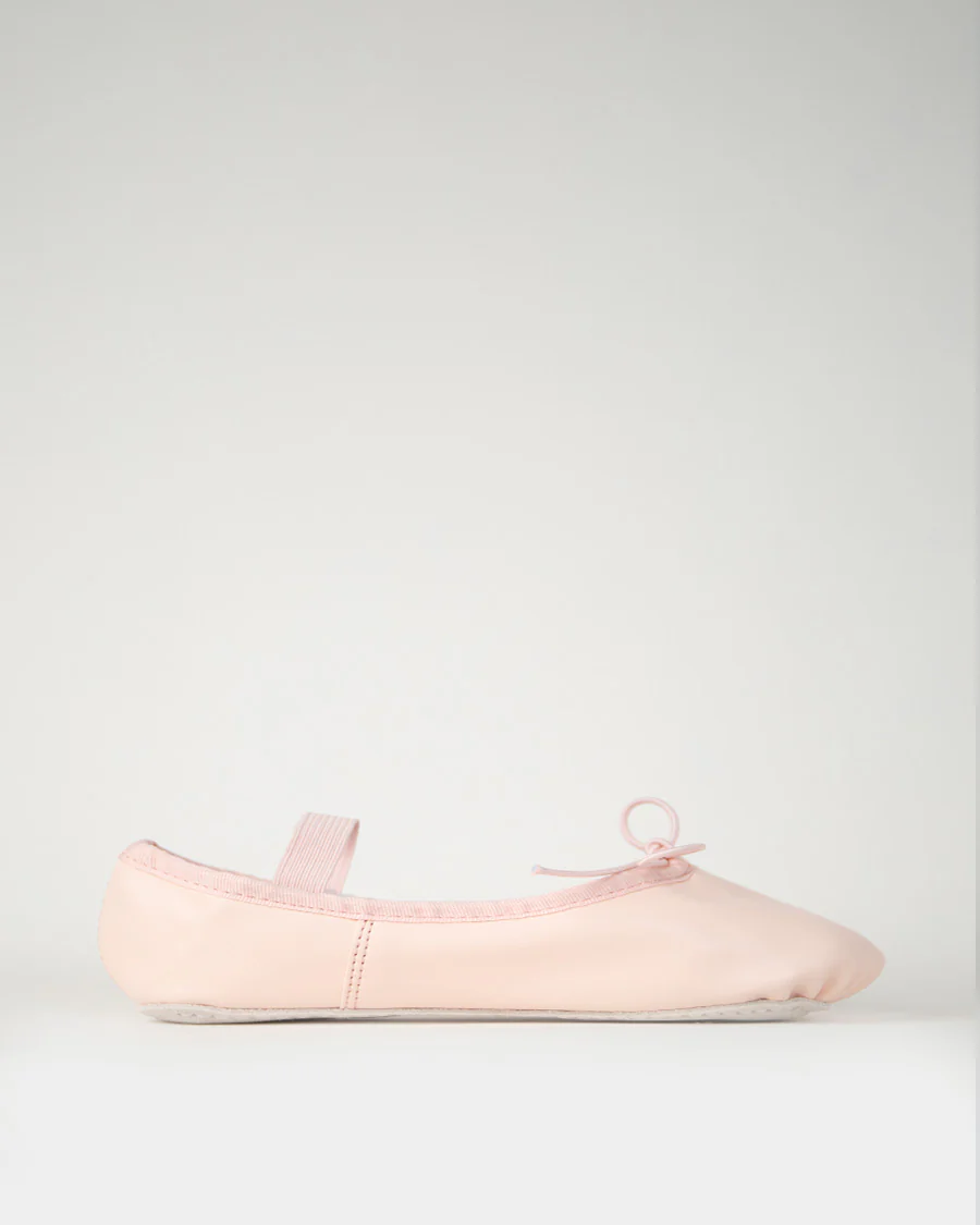 Kids Bow Trim Vegan Leather Ballet Shoes