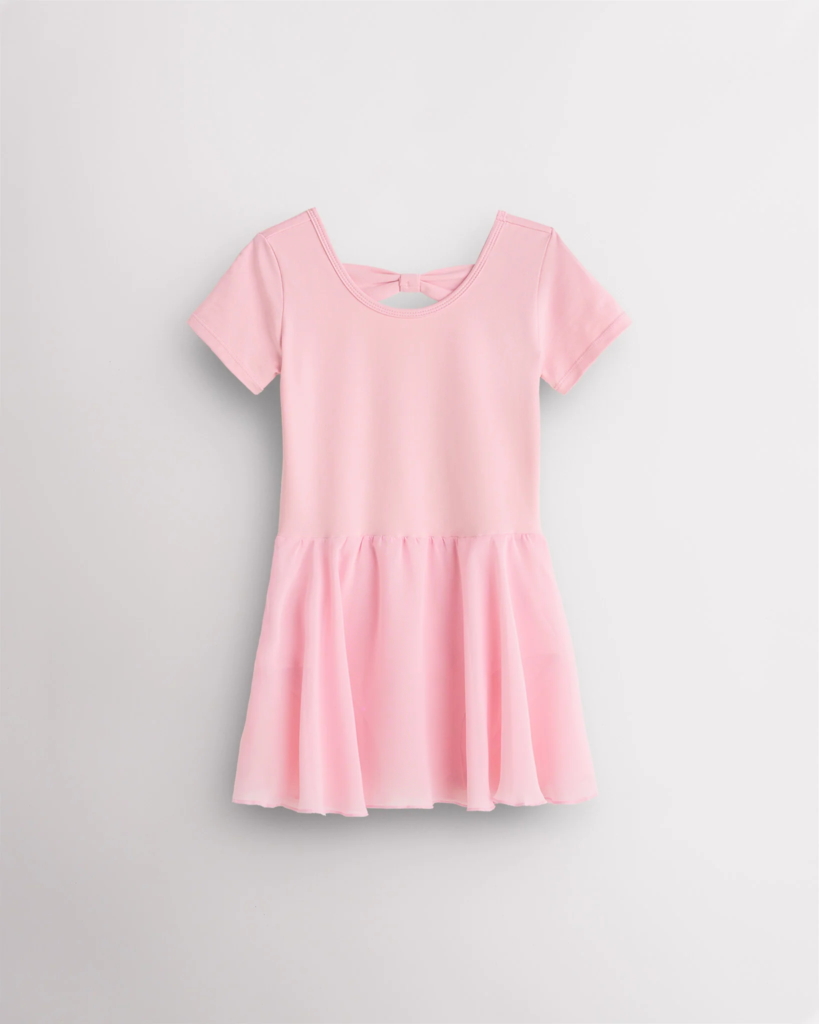 Girls Bowknot Short Sleeve Dress