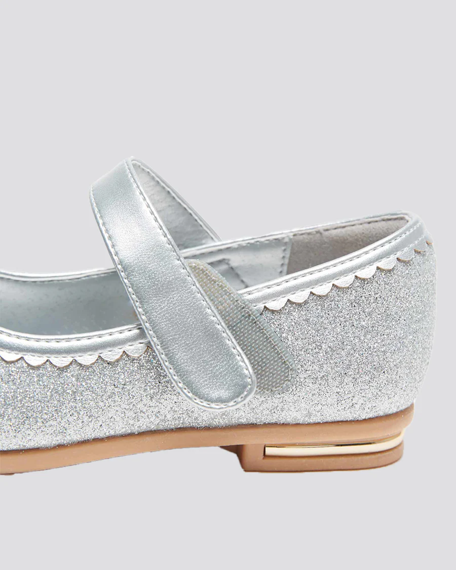 Girls Crown Glitter Low Heel Mary Jane Dress Shoes - Image 5