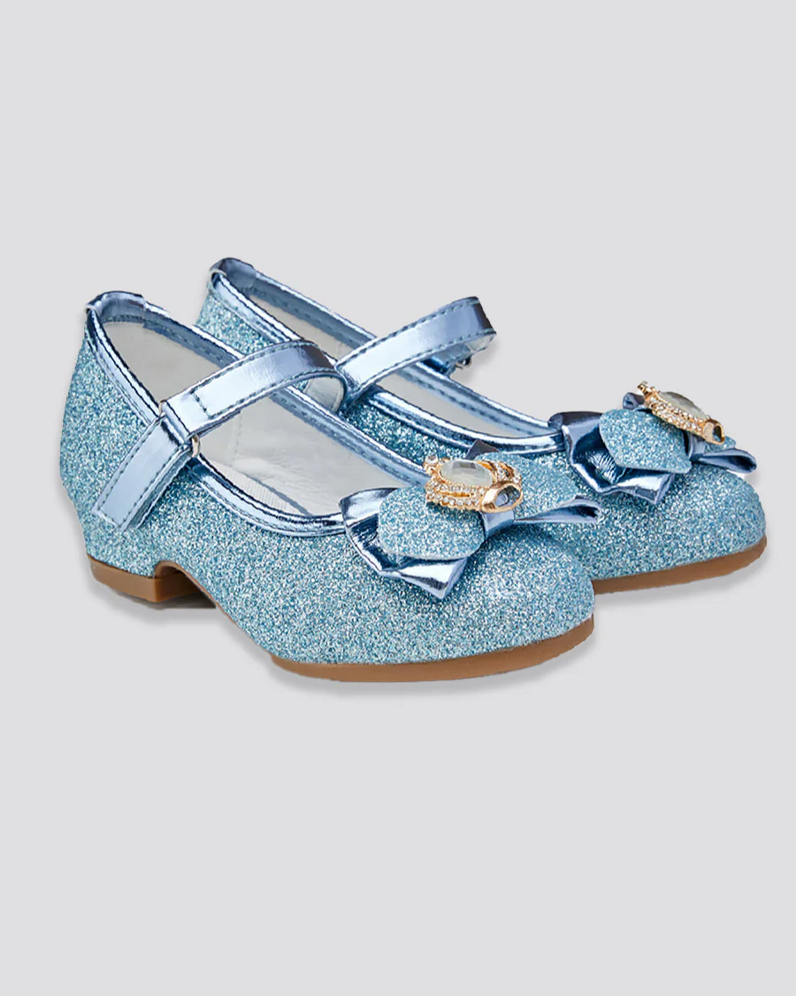 Girls Crown Glitter Mary Jane Dress Shoes - Image 2