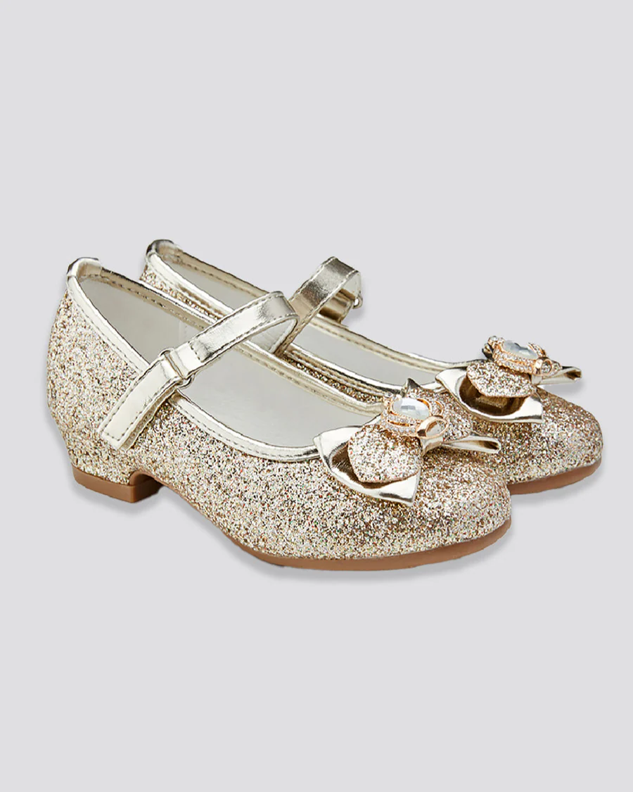 Girls Crown Glitter Mary Jane Dress Shoes - Image 2