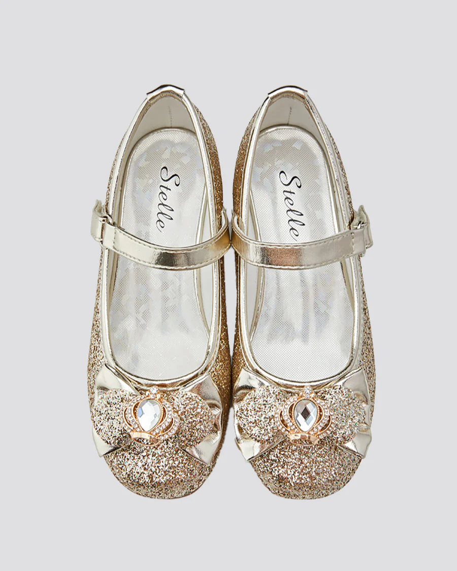 Girls Crown Glitter Mary Jane Dress Shoes - Image 3