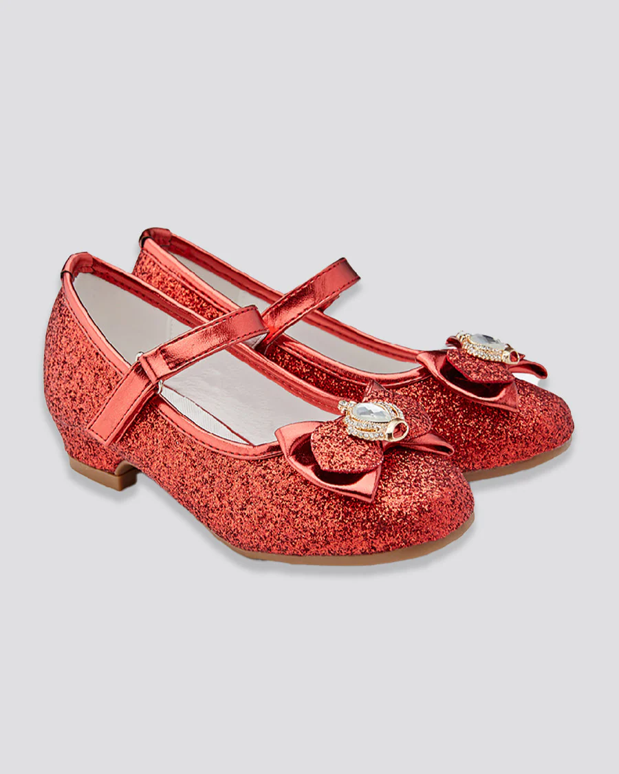 Girls Crown Glitter Mary Jane Dress Shoes - Image 2