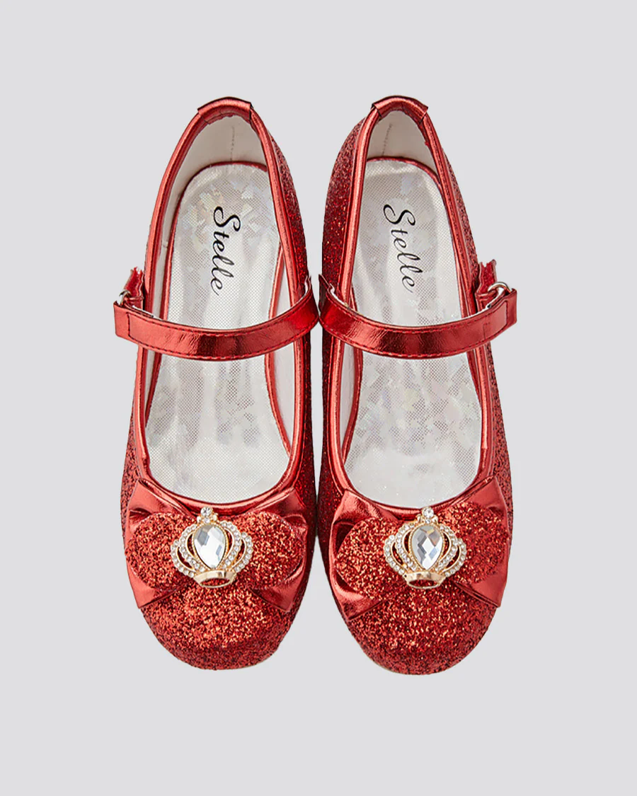 Girls Crown Glitter Mary Jane Dress Shoes - Image 3