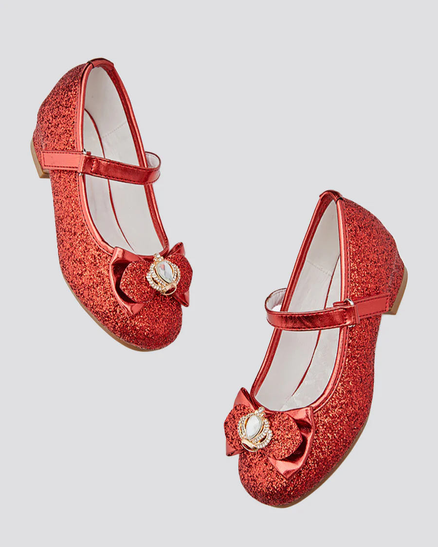 Girls Crown Glitter Mary Jane Dress Shoes - Image 4