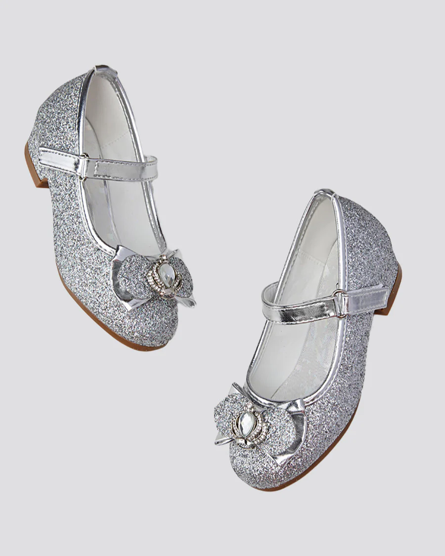 Girls Crown Glitter Mary Jane Dress Shoes - Image 4