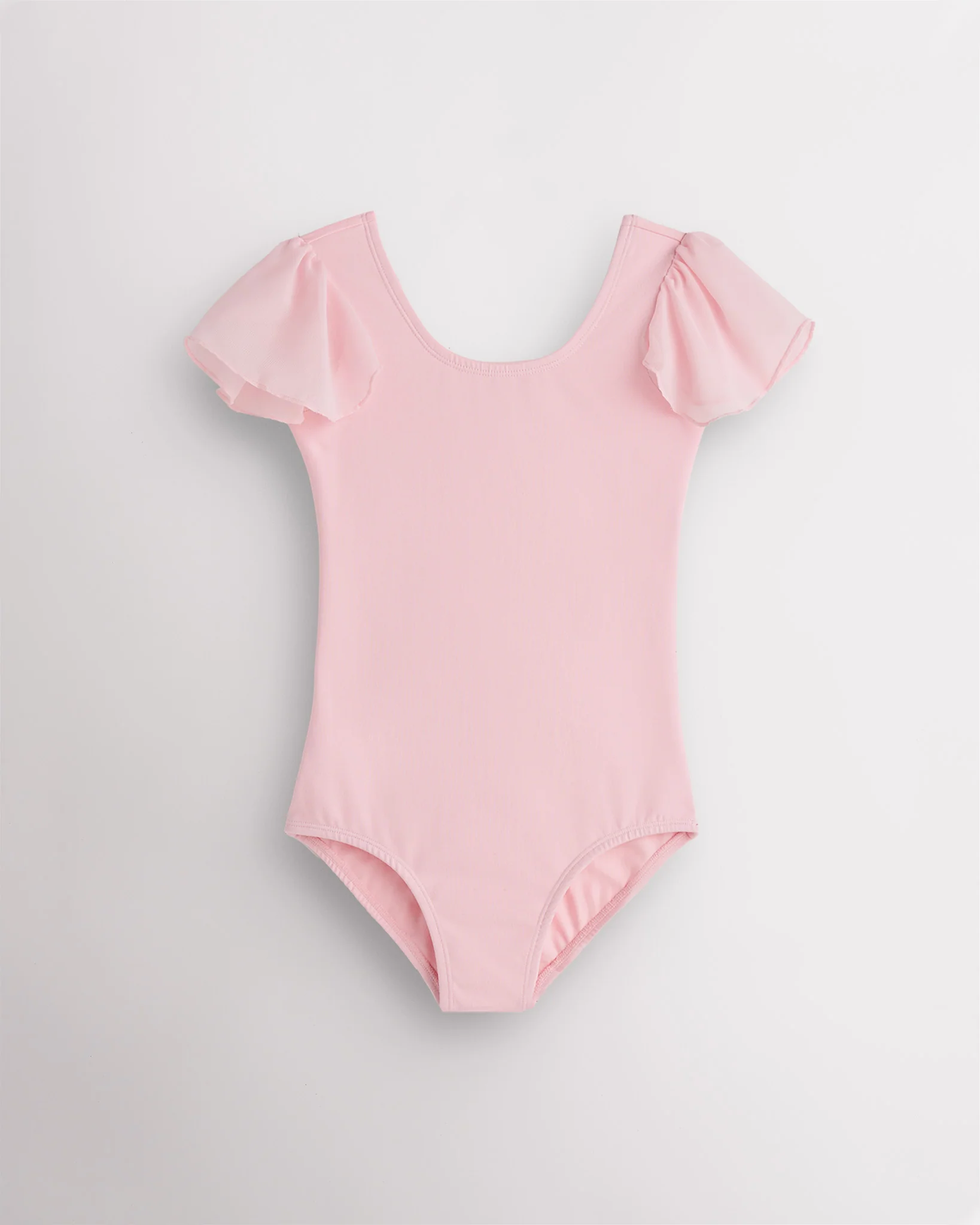 Girls Flutter Sleeve Cotton Dance Leotard