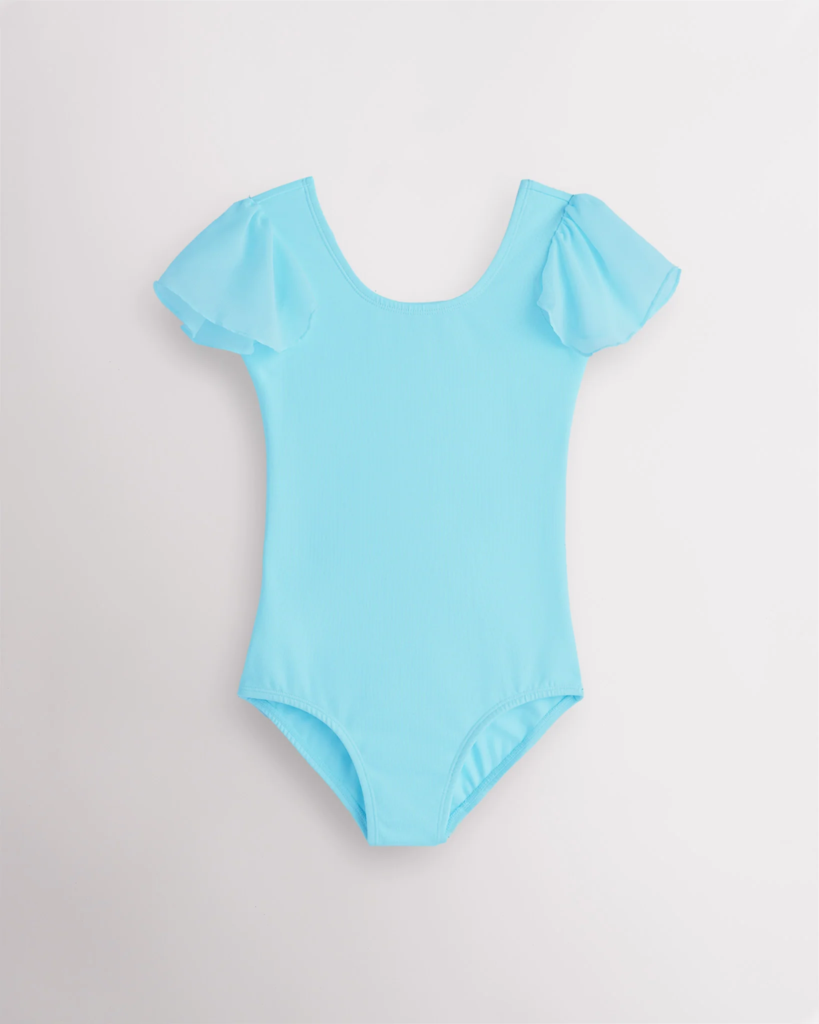 Girls Flutter Sleeve Cotton Dance Leotard