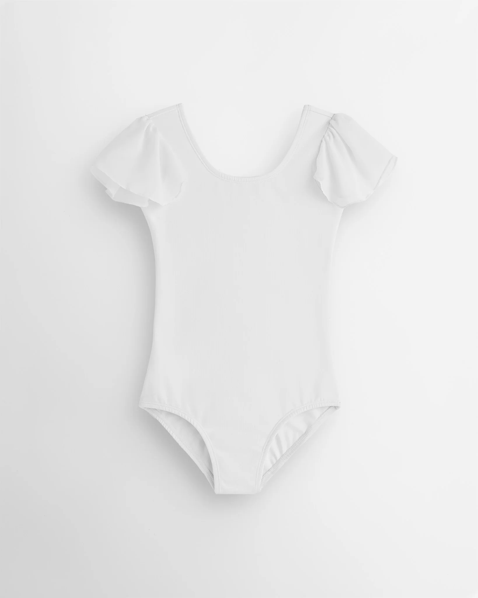Girls Flutter Sleeve Cotton Dance Leotard