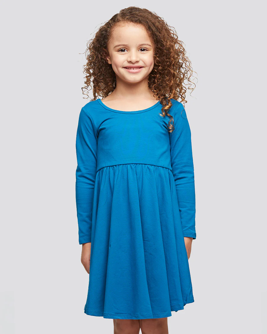Girls Long Sleeve A-Line Twirly Dress