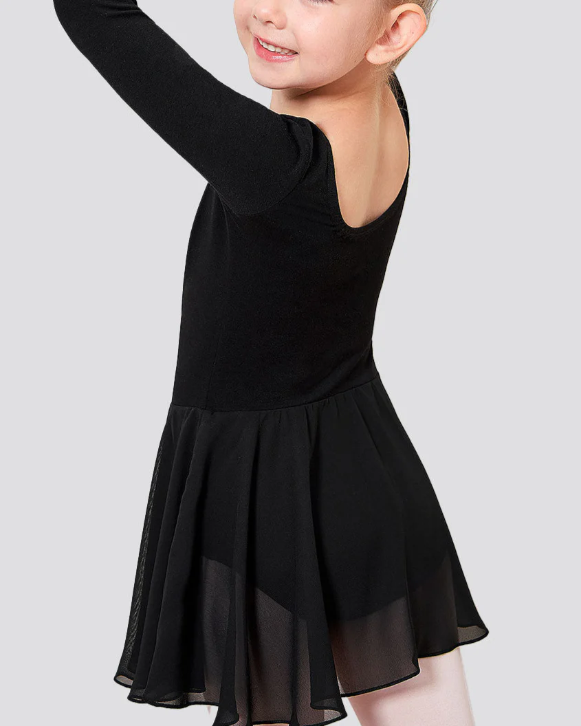 Girls Long Sleeve Ballet Leotards with Sheer Skirt - Image 5