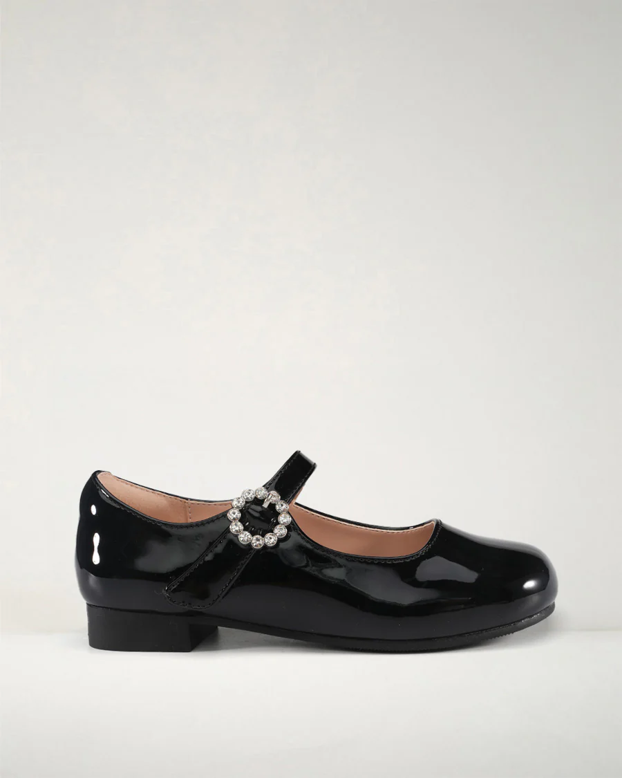 Girls Dress Mary Jane Shoes with Embellished Buckles