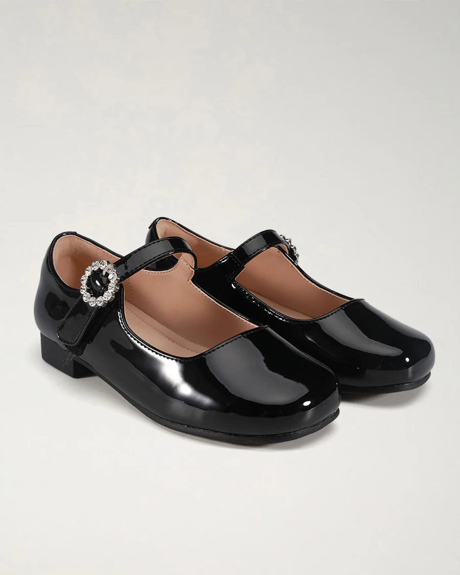 Girls Dress Mary Jane Shoes with Embellished Buckles - Image 2