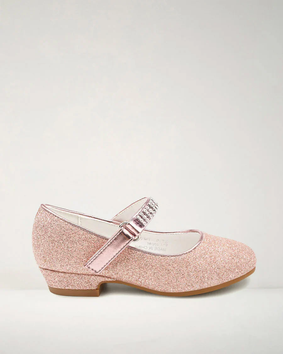 Girls Low Heel Mary Jane Dress Shoes