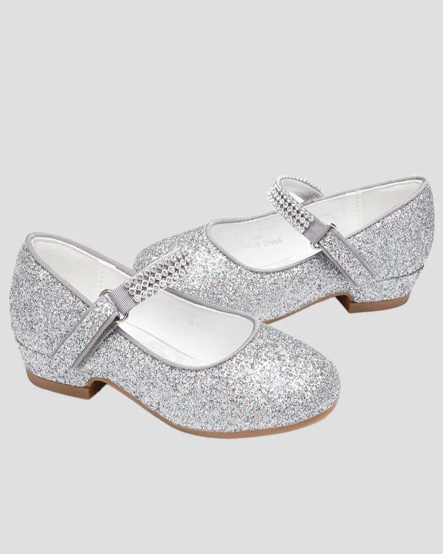 Girls Low Heel Mary Jane Dress Shoes - Image 4
