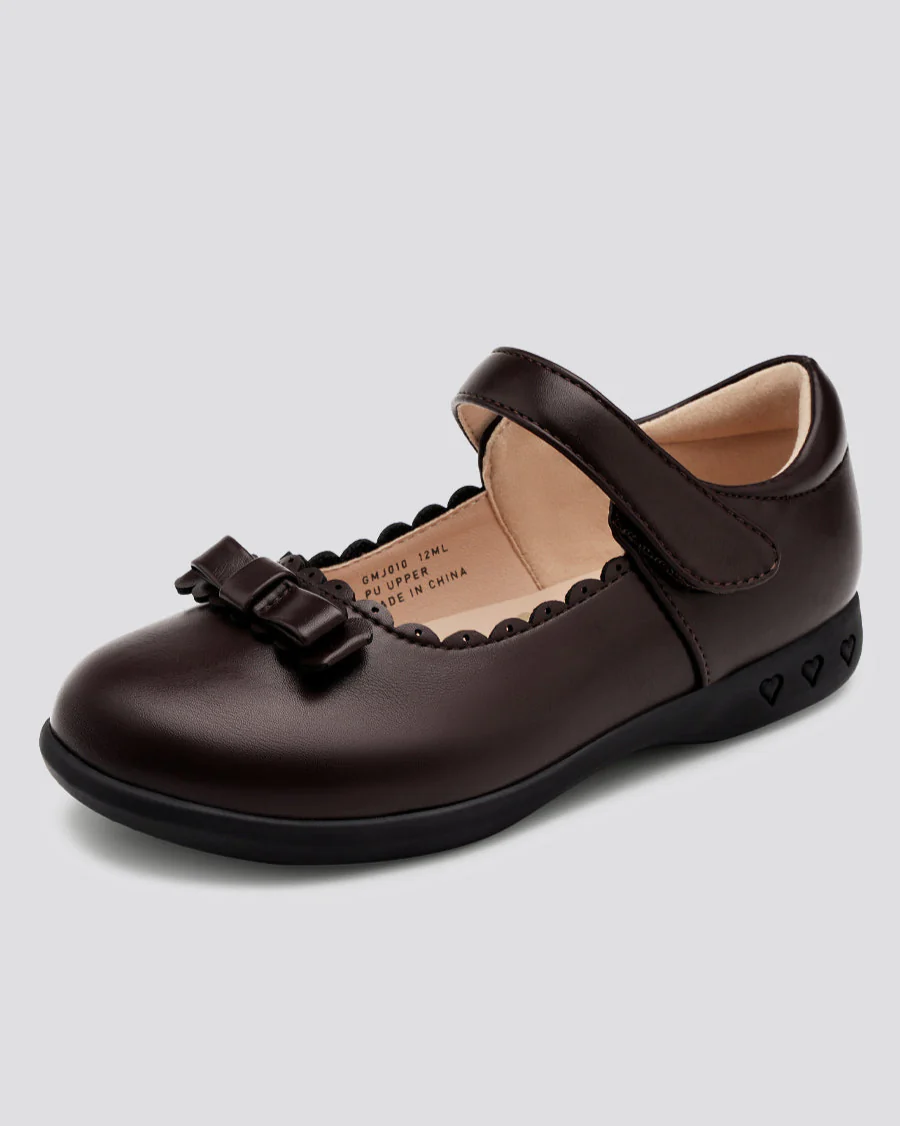 Girls Mary Jane School Shoes | Flat Dress Shoes with Strap - Image 3