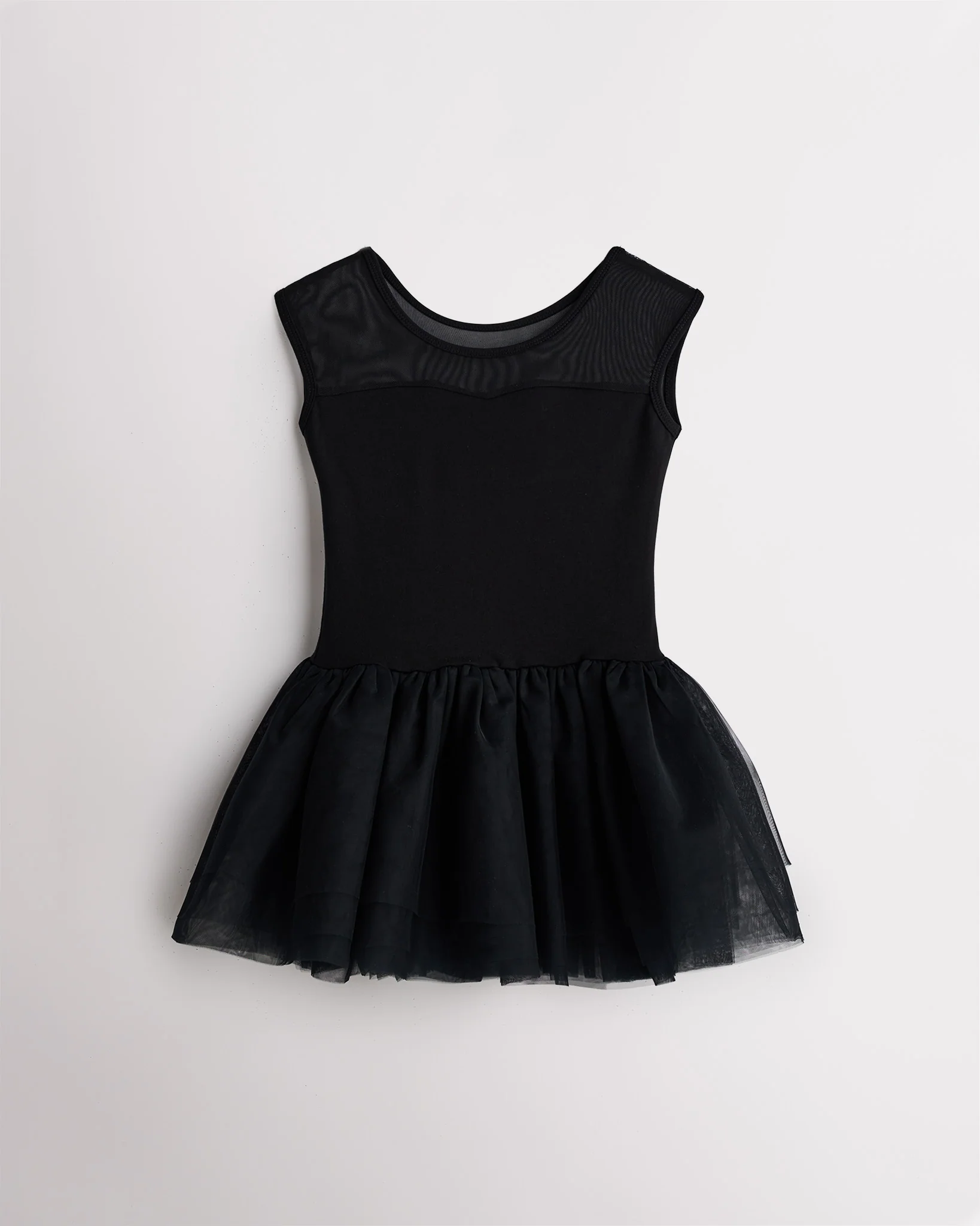 Girls Sweetheart Mesh Inserted Tank Tulle Dress