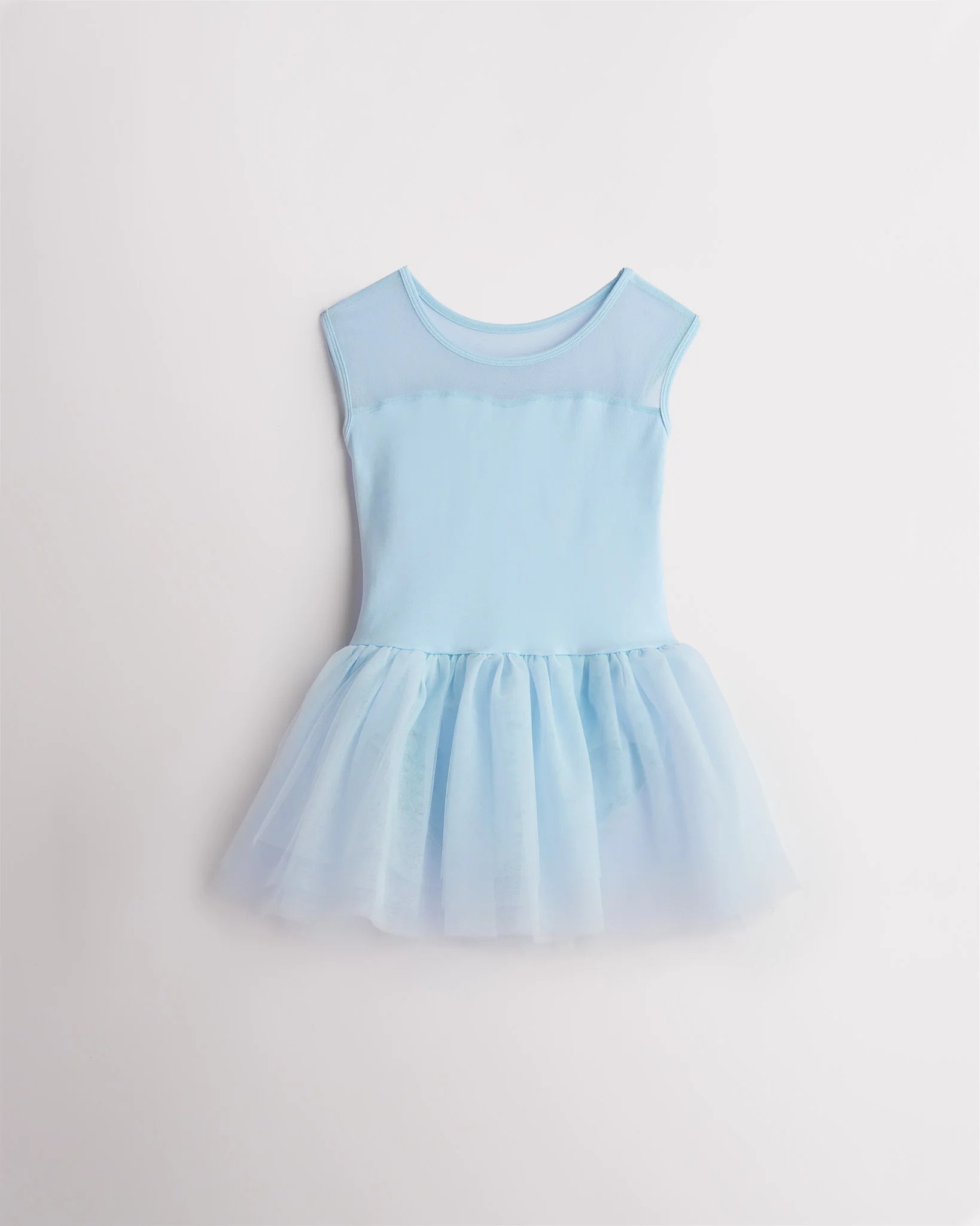 Girls Sweetheart Mesh Inserted Tank Tulle Dress
