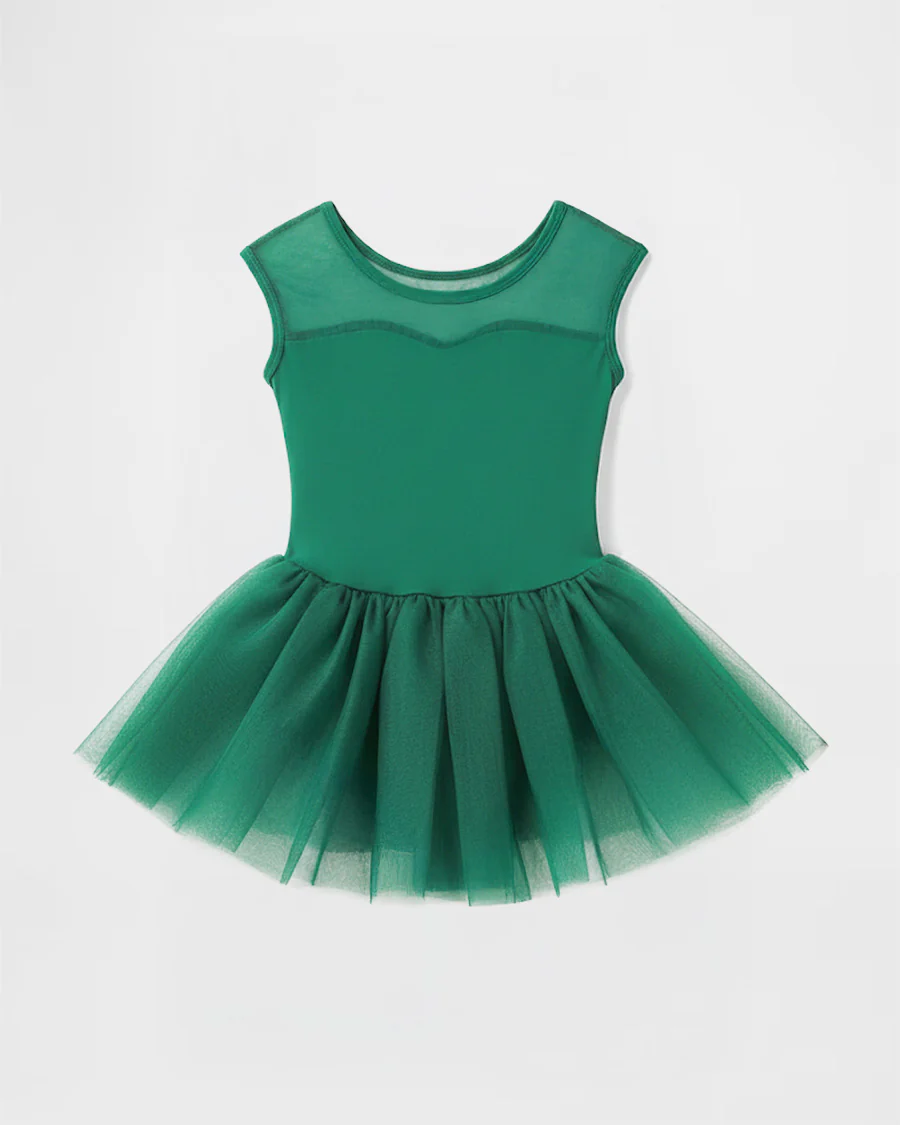 Girls Sweetheart Mesh Inserted Tank Tulle Dress