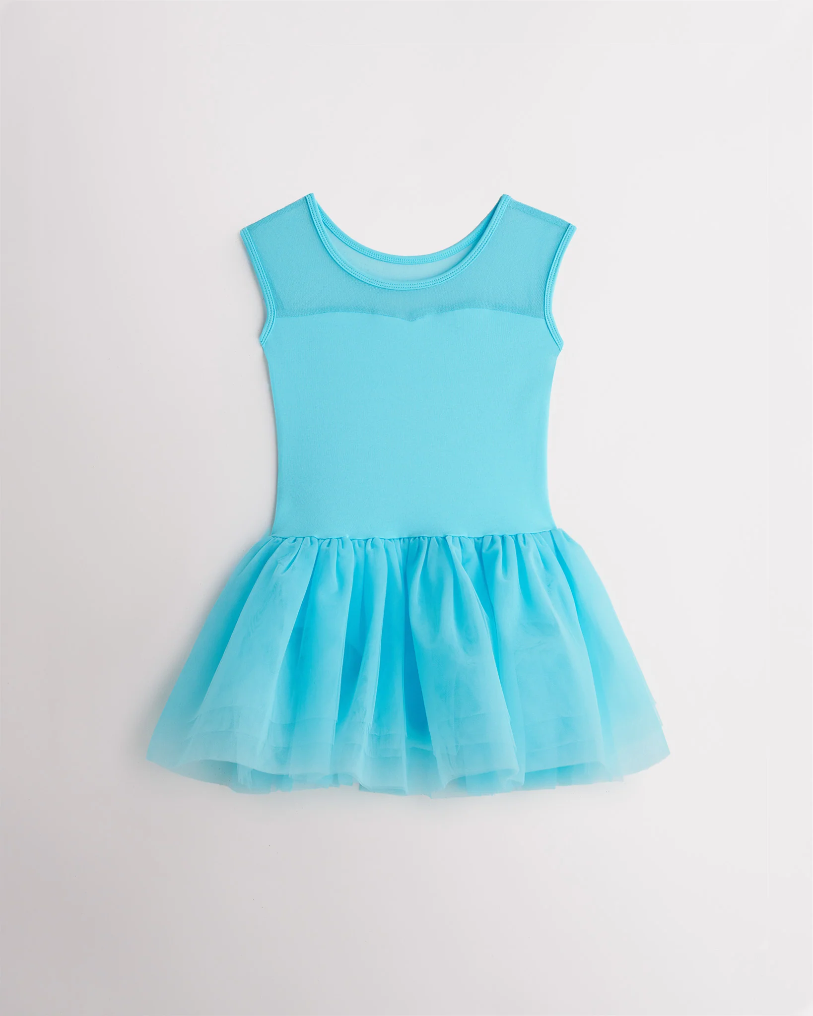 Girls Sweetheart Mesh Inserted Tank Tulle Dress