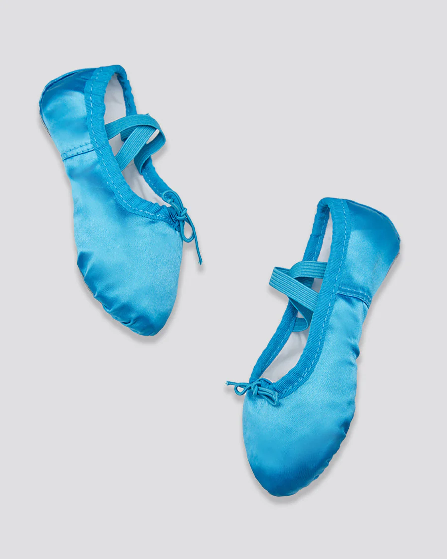 Kids Blue Ballet Shoes - Satin - Image 2