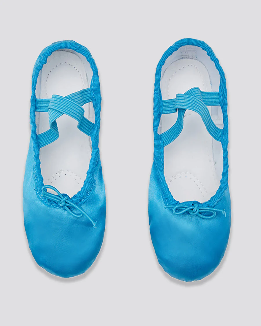 Kids Blue Ballet Shoes - Satin - Image 4
