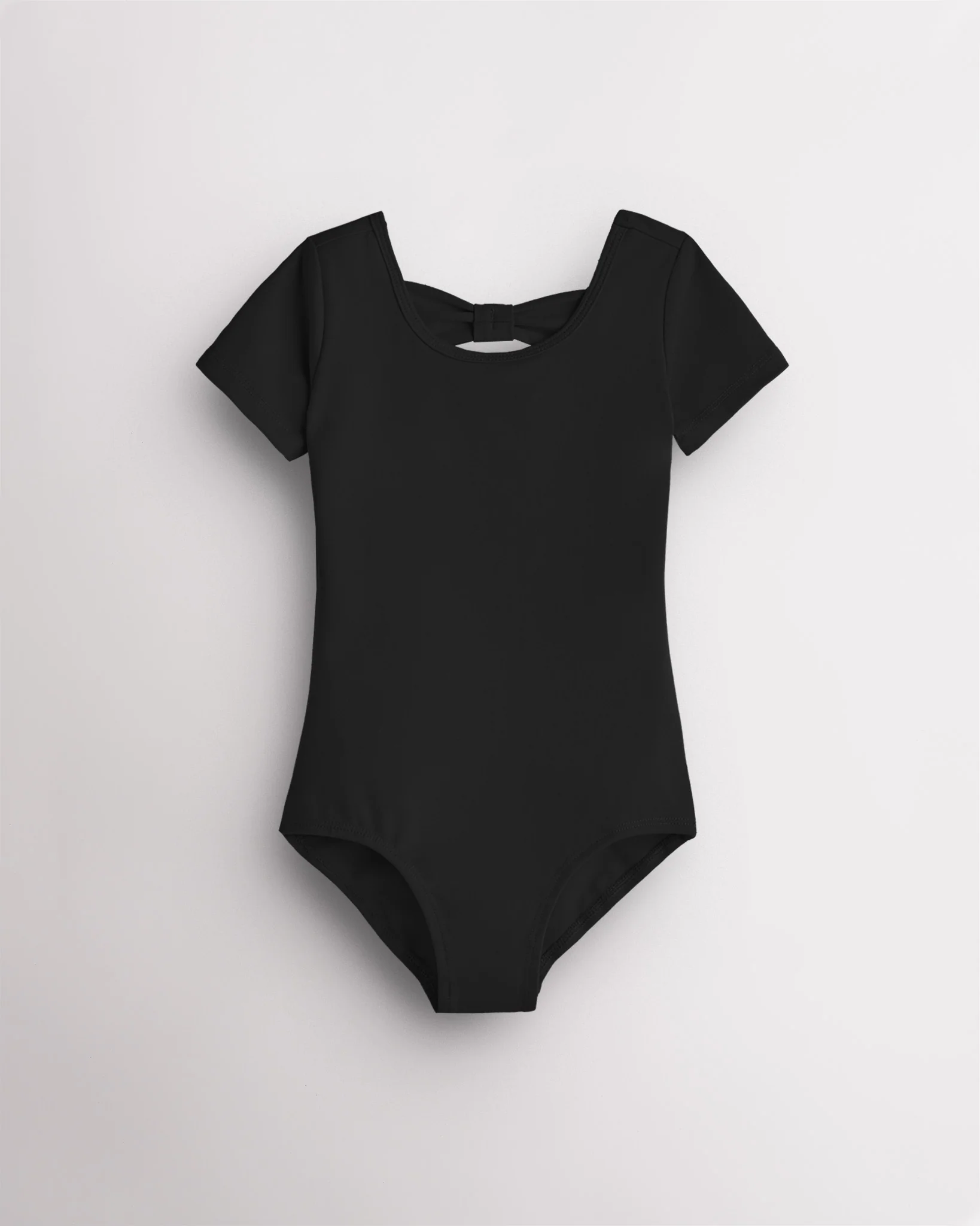 Girls Bowknot Short Sleeve Cotton Ballet Leotard