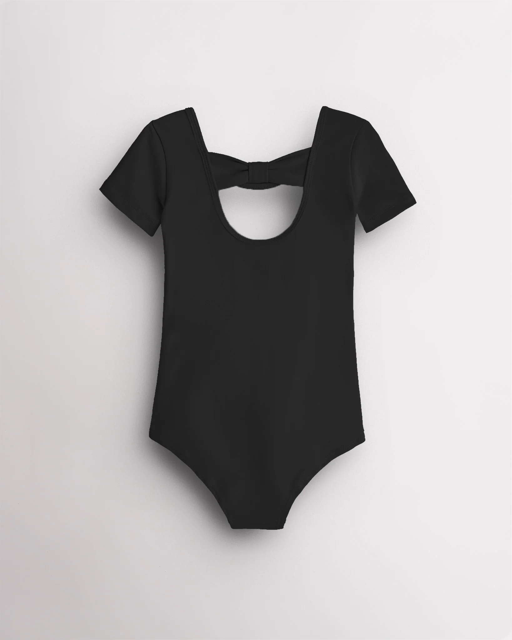 Girls Bowknot Short Sleeve Cotton Ballet Leotard - Image 2