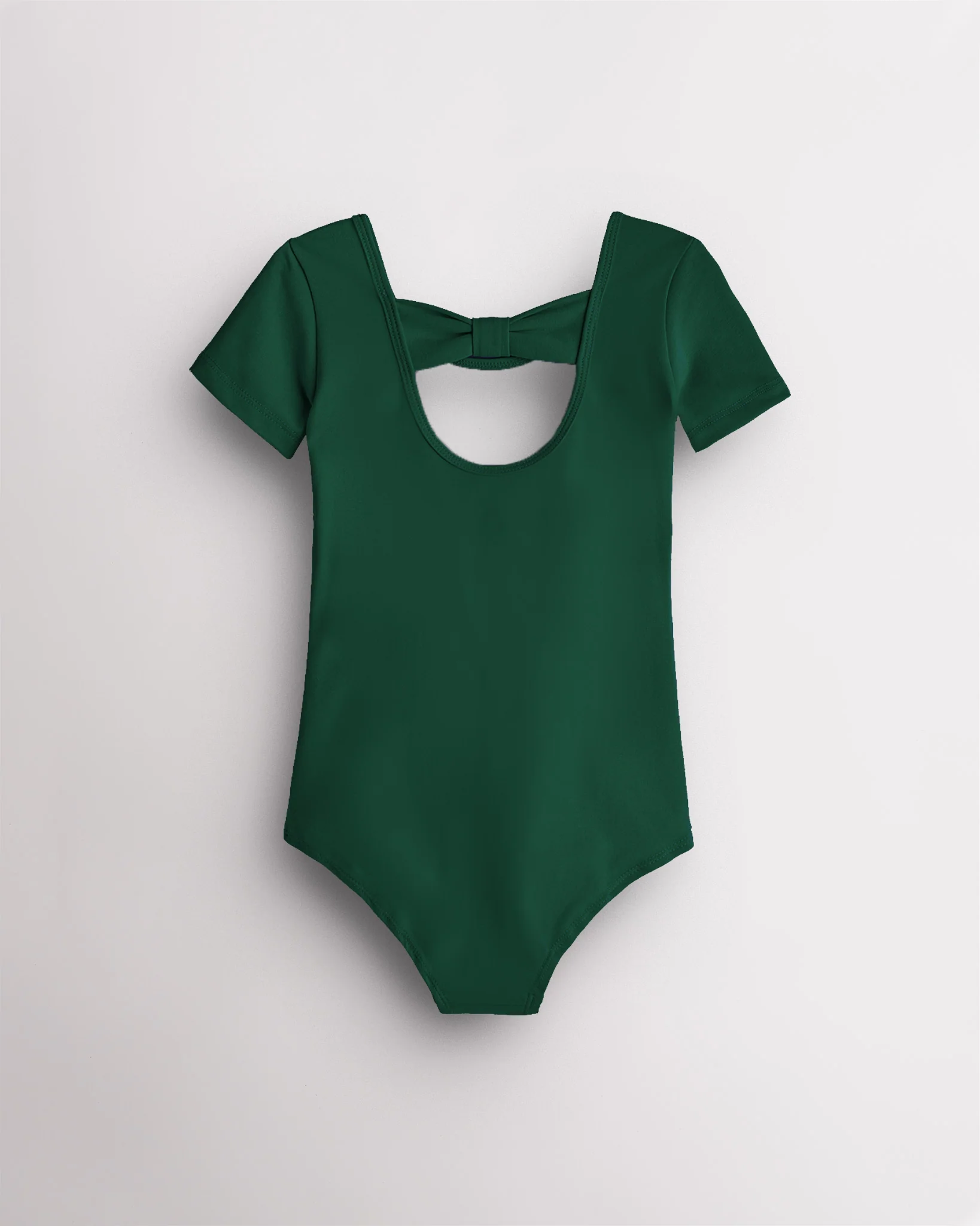 Girls Bowknot Short Sleeve Cotton Ballet Leotard - Image 2