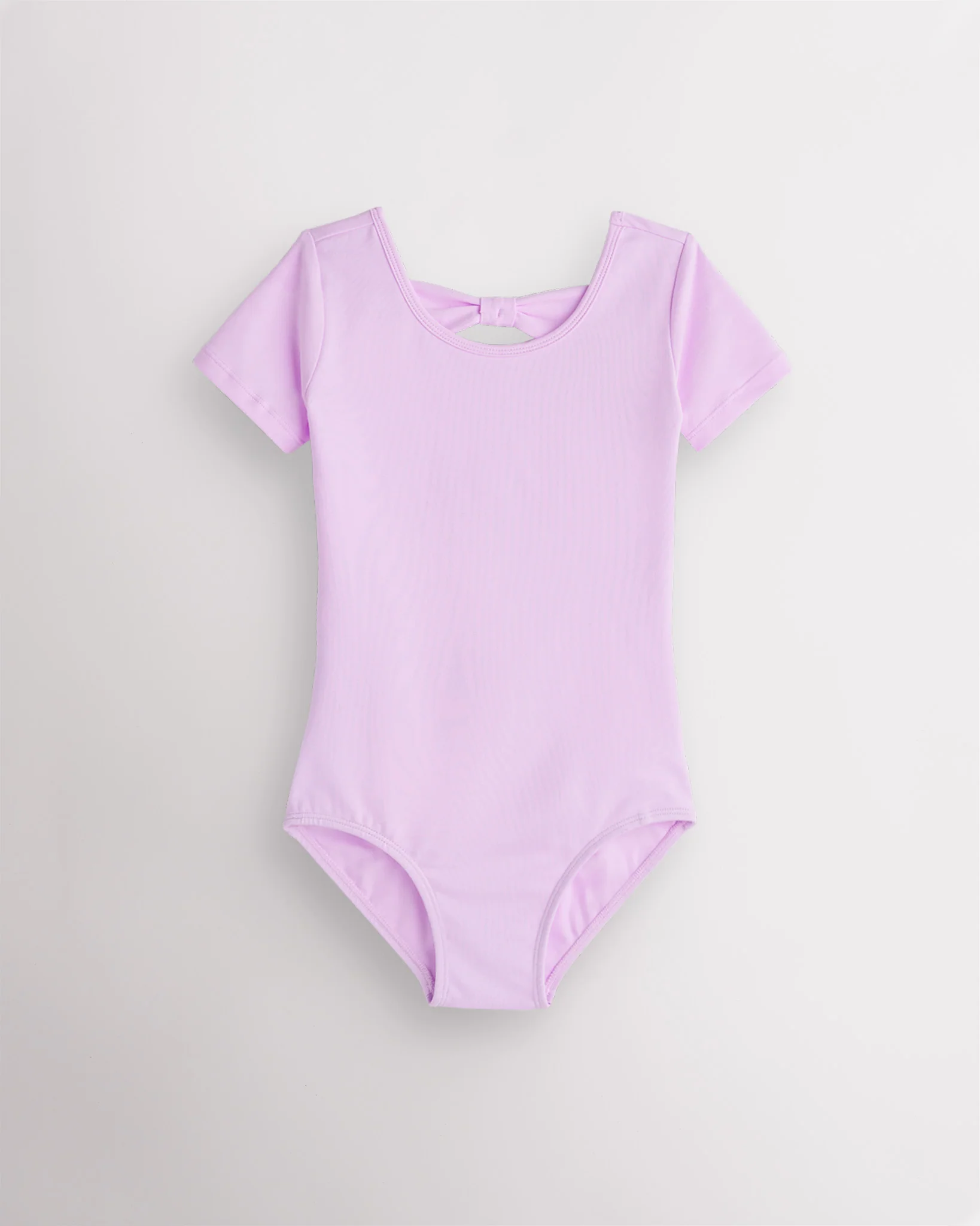 Girls Bowknot Short Sleeve Cotton Ballet Leotard