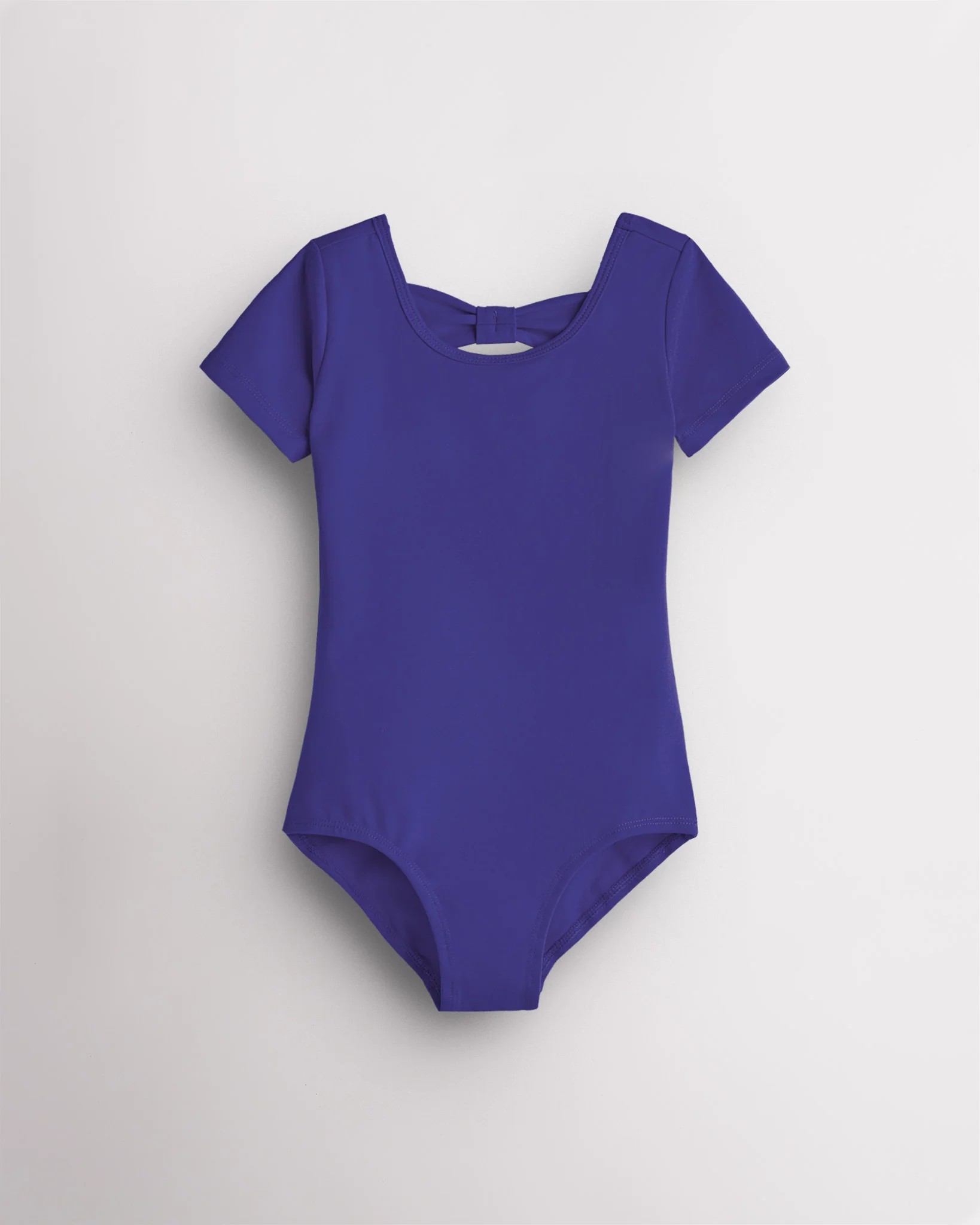 Girls Bowknot Short Sleeve Cotton Ballet Leotard
