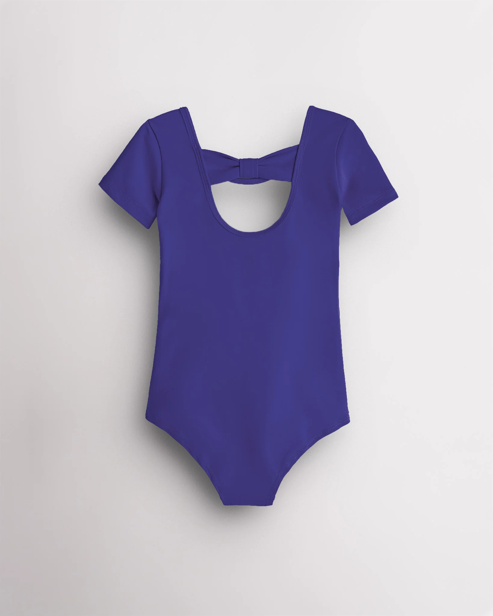 Girls Bowknot Short Sleeve Cotton Ballet Leotard - Image 2