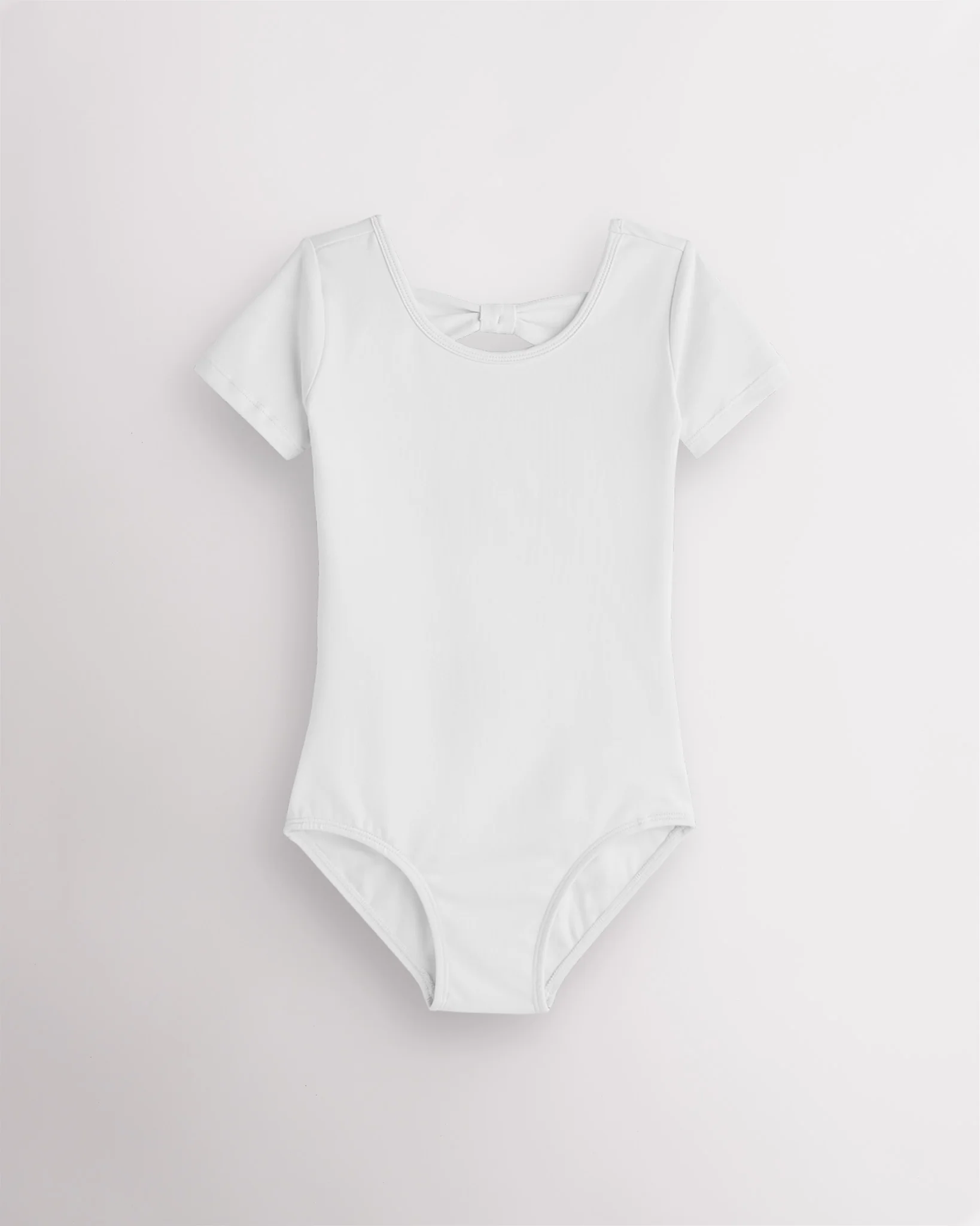 Girls Bowknot Short Sleeve Cotton Ballet Leotard