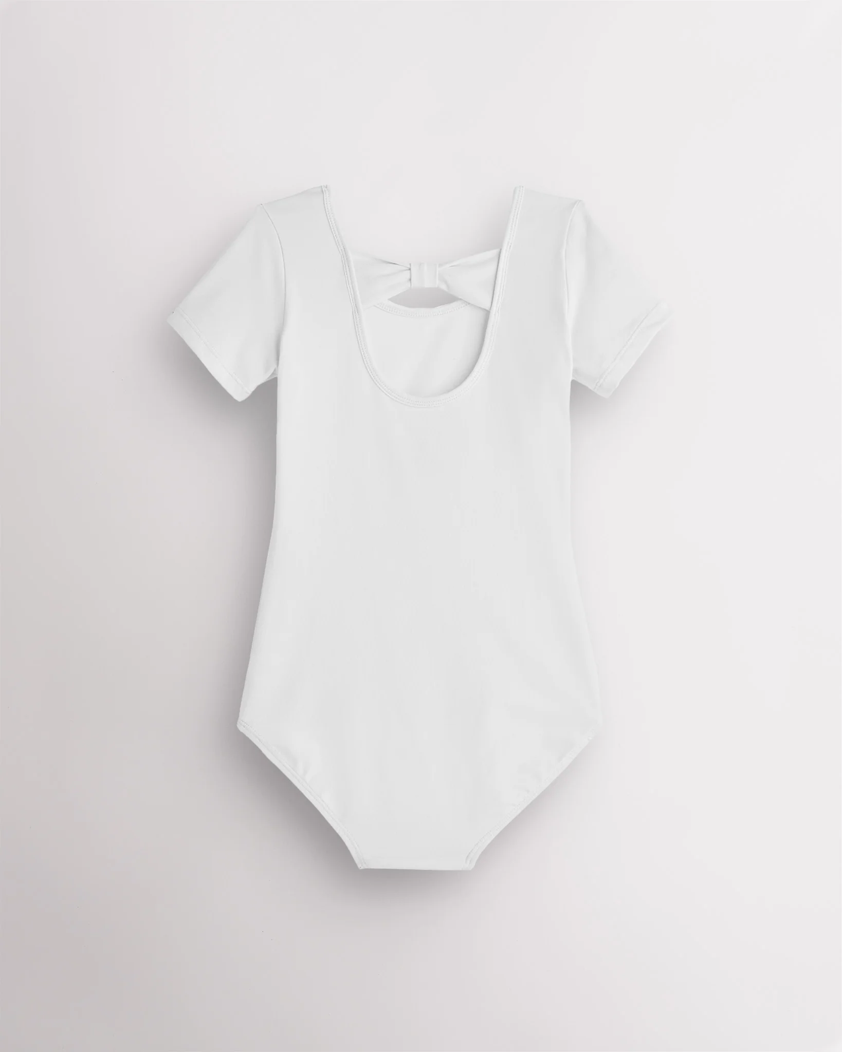 Girls Bowknot Short Sleeve Cotton Ballet Leotard - Image 2