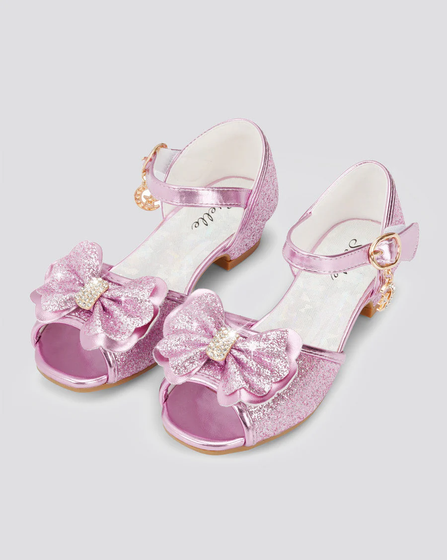 Girls Sparkly Princess Low Heels Sandals - Image 3