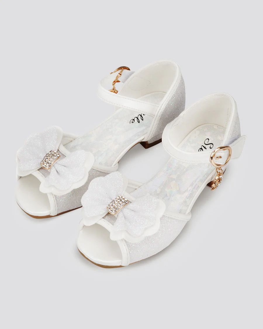 Girls Sparkly Princess Low Heels Sandals - Image 2