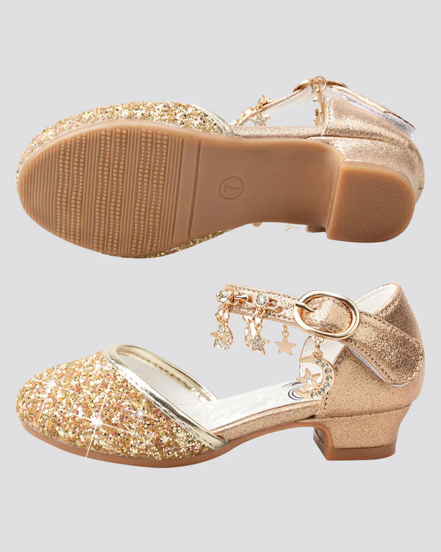 Girls Sparkly Princess Sequin Sandals - Image 4