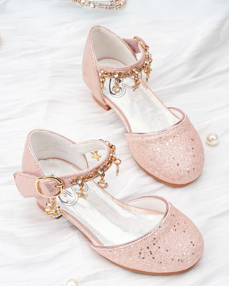 Girls Sparkly Princess Sequin Sandals - Image 2