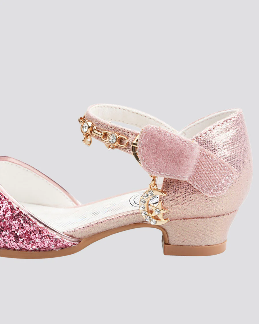 Girls Sparkly Princess Sequin Sandals - Image 6